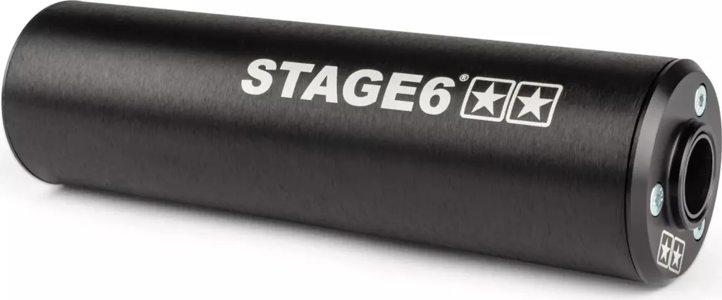 Silencieux Stage6 noir homologué 50-80ccm avec sortie à gauche CE