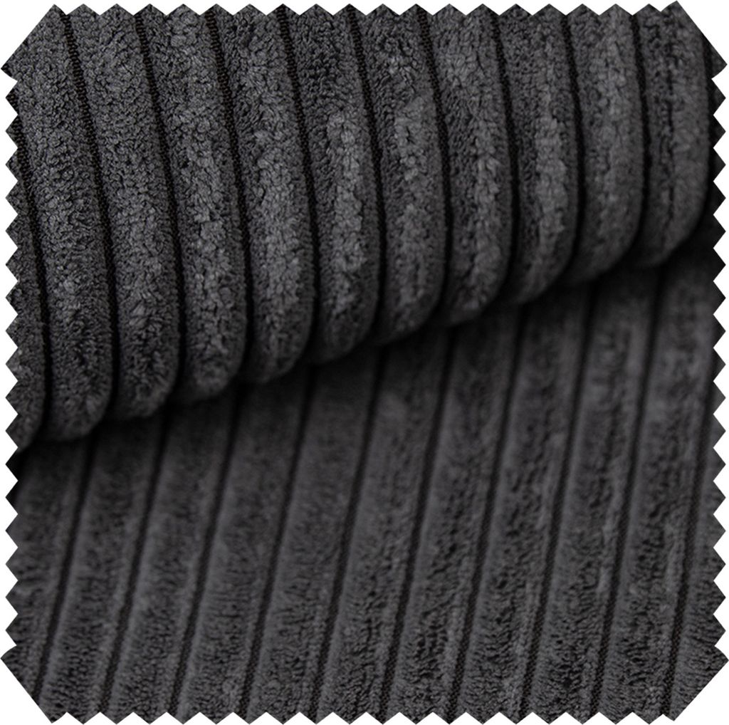novely PORTO - Polsterstoff in Breitcord-Optik - Ultraweicher Möbelstoff - Pflegeleichte Meterware 1 lfm - Farbe: 34 Anthrazit