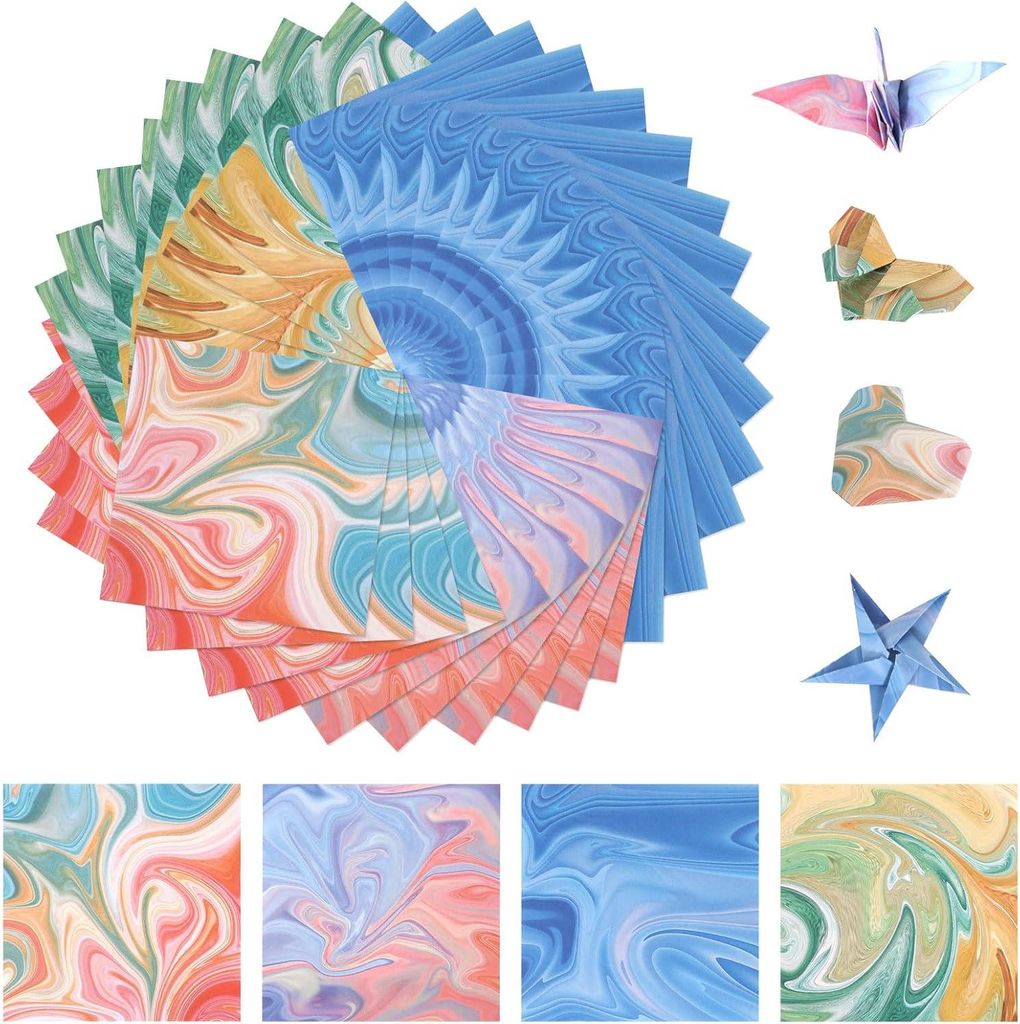 400 Blätter Farbverlauf Origamipapier - 95 x 95 cm quadratisch - doppelseitiges Faltpapier - Bastelpapier - bunt - DIY Bastelprojekte.