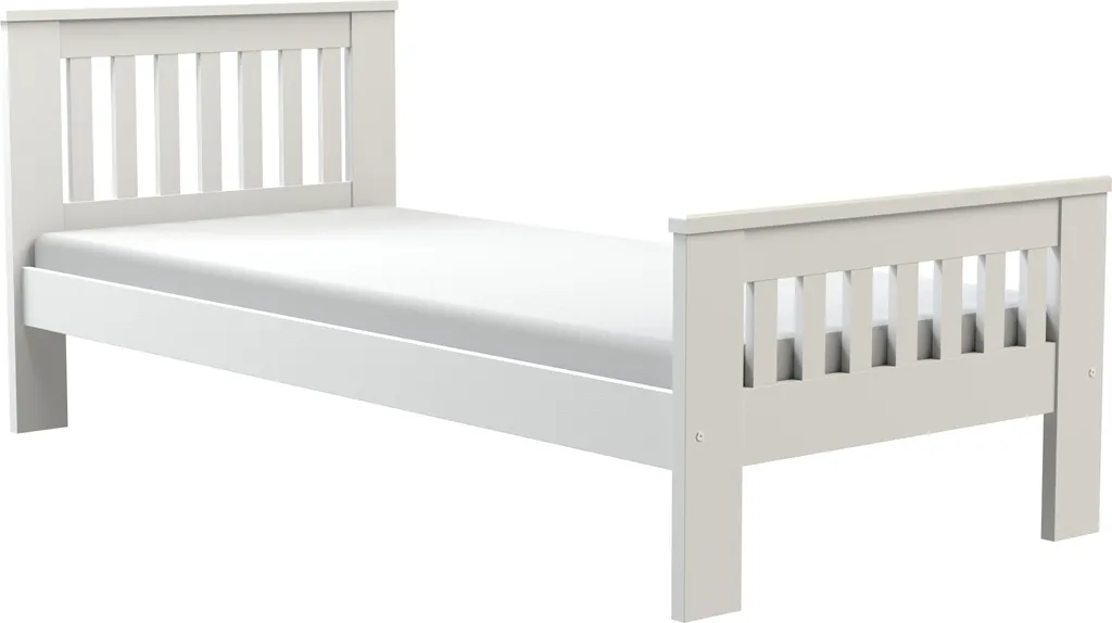 Lit 90 cm LAURO blanc robuste : finis les grincements dans la chambre