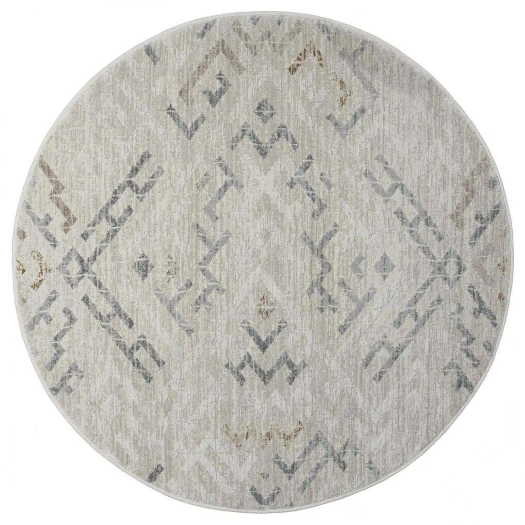 Tapis rond 120 cm crème My Type CA60006 : texture douce et durable