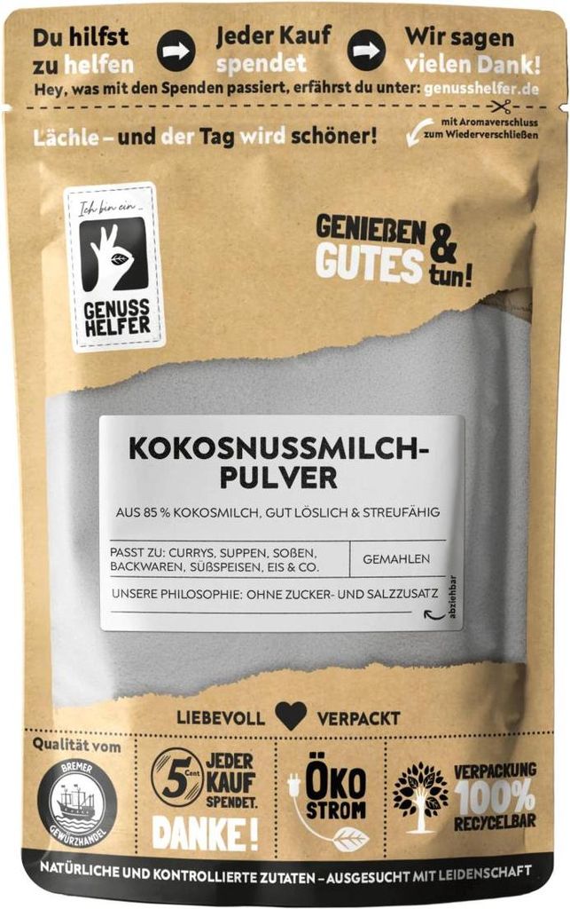 Kokosmilchpulver, vegan, Pulver für Kokosmilch oder Produktbild 