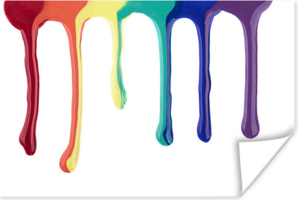 MuchoWow Poster Tropfen der Regenbogenfarbe 60x40 cm - Schlafzimmerdekoration
