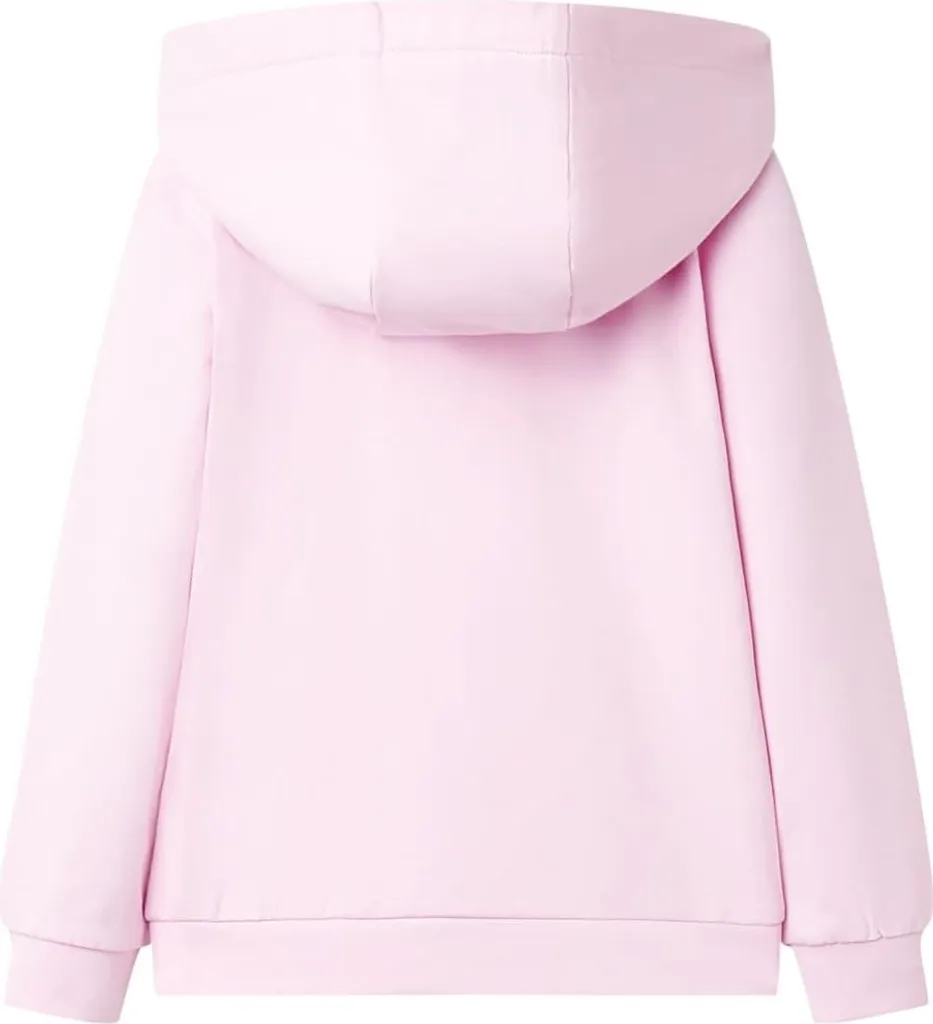 Felpa con Cappuccio vidaXL Bambina Rosa Chiaro 128 - Morbido Cotone