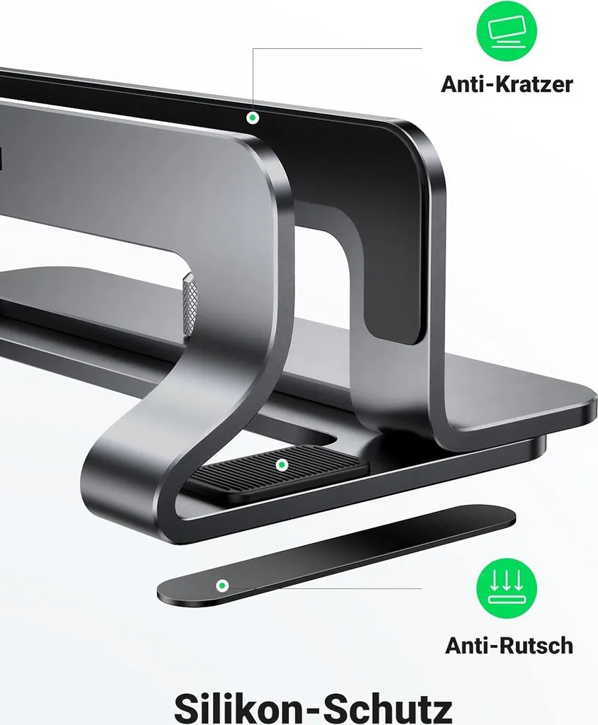 Support Vertical PC Portable Aluminium Ajustable avec Base Thermique Stable - 9