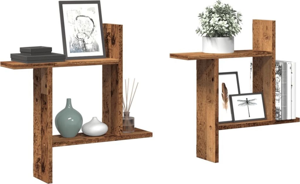 Maison Exclusive - Wandregale 2 Stk. Altholz-Optik 50x12x50 cm Holzwerkstoff