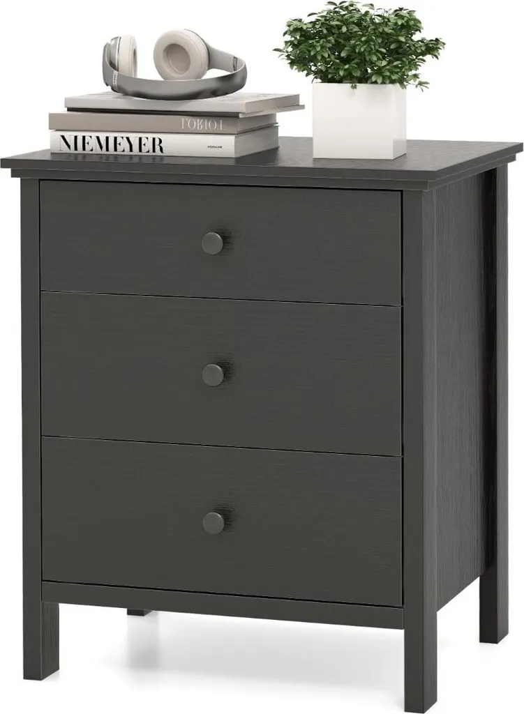 Table de chevet 3 tiroirs pour optimiser le rangement à côté de votre lit