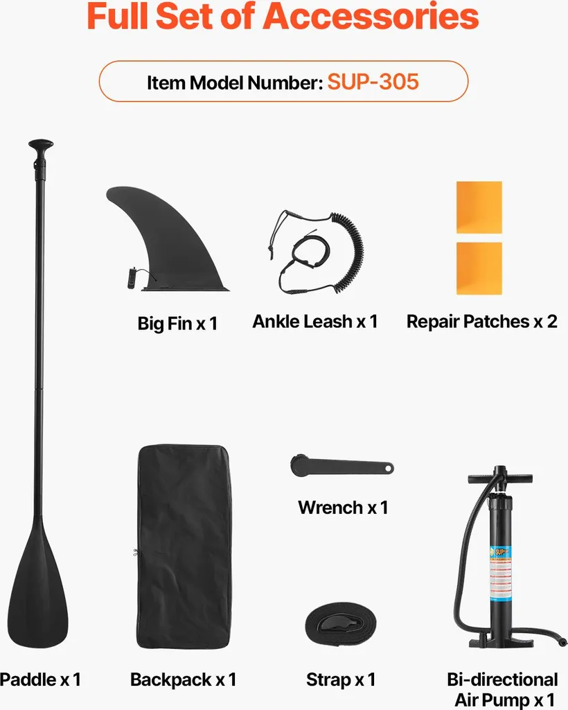 Paddle gonflable large et stable pour adultes et ados - Pack SUP complet - 7