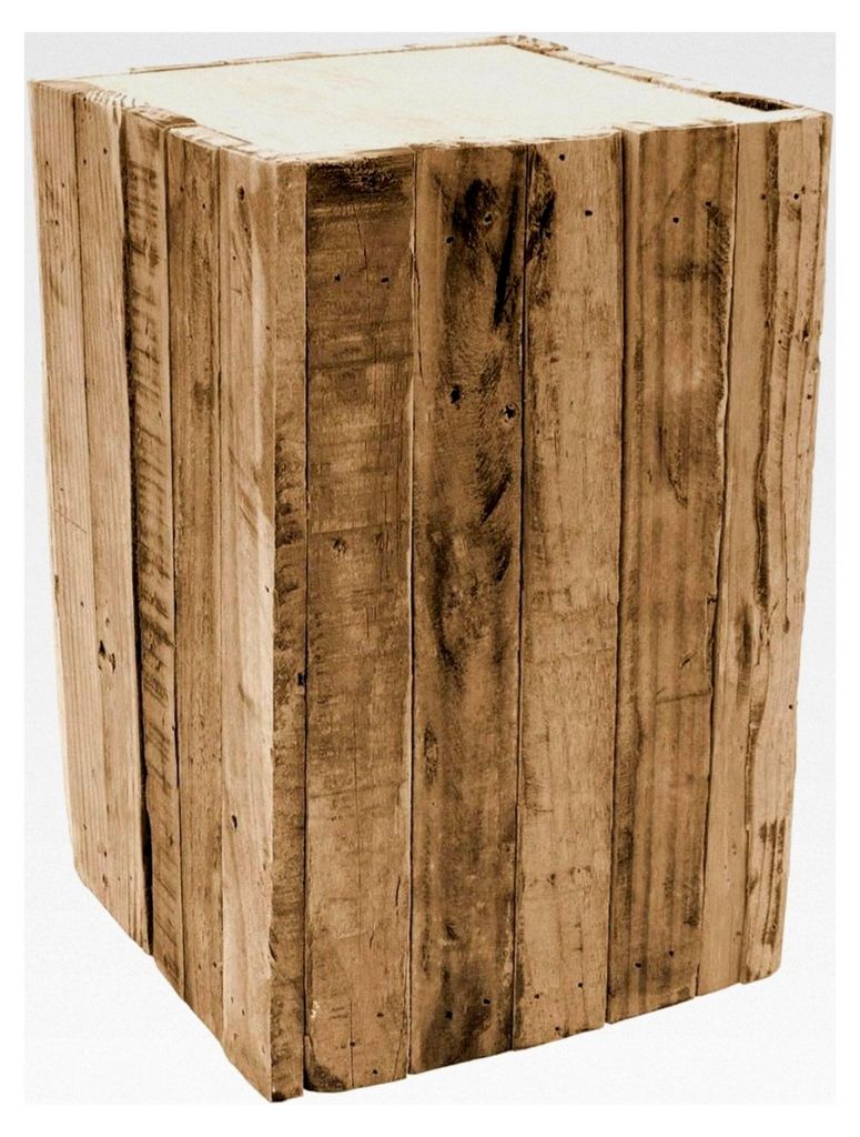Eckiger Holz Hocker - 30x20 cm - Blumenhocker Beistelltisch