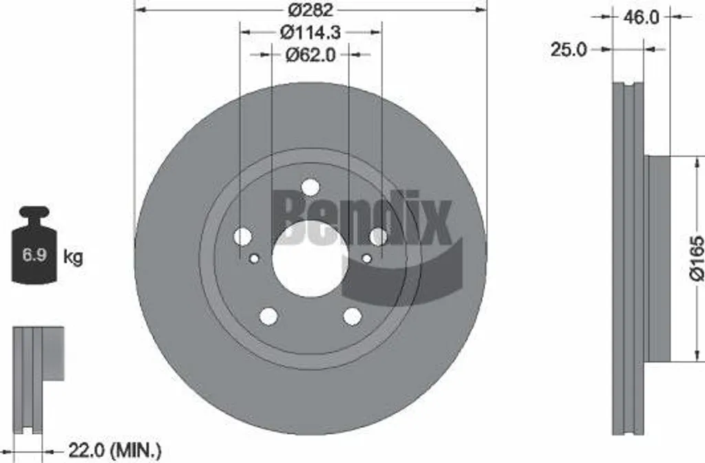 Disque de Frein Arrière BENDIX pour Corolla - Pièce Auto OE T435120239