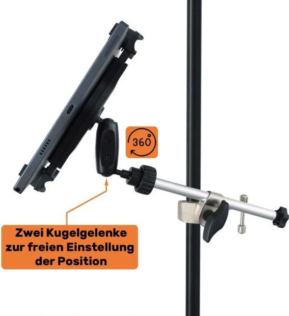 Asta Microfonica keepdrum MS106 con Supporto Tablet per Live e Studio - 7