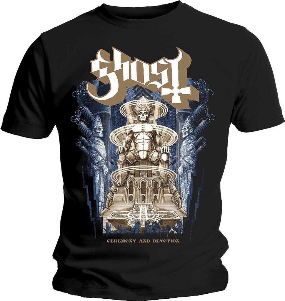 Ghost - "Ceremony & Devotion" T-Shirt für Herren/Damen Uni RO1683 (L) (Schwarz)