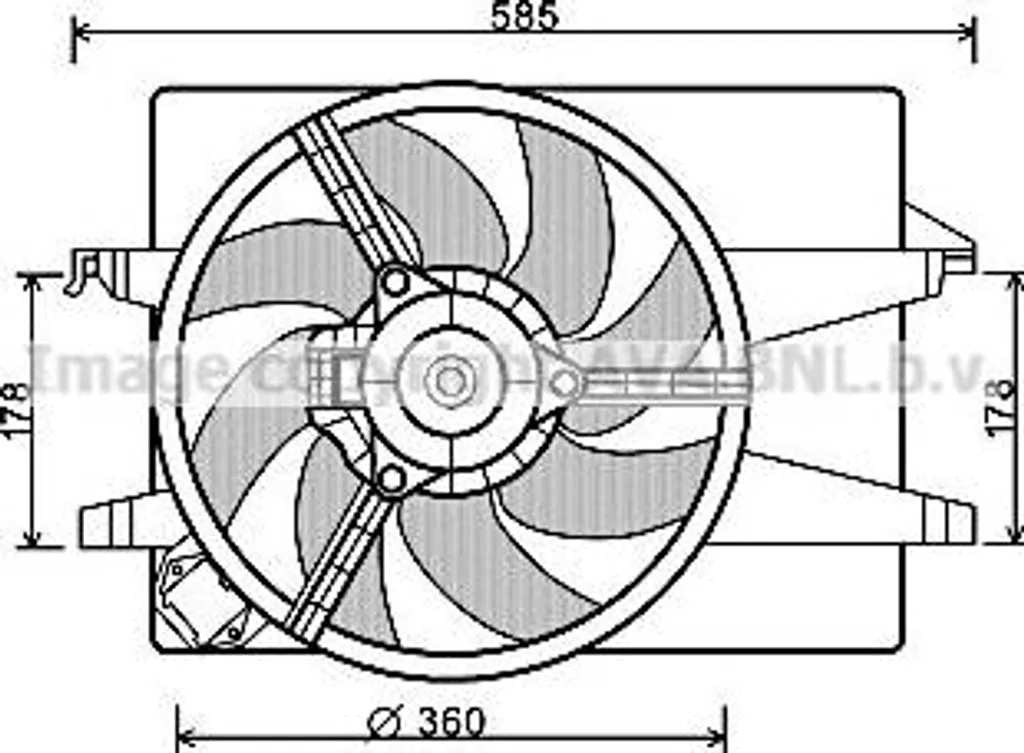 Ventilateur radiateur AVA FD7553 haute performance - OE 1334248 Fiesta