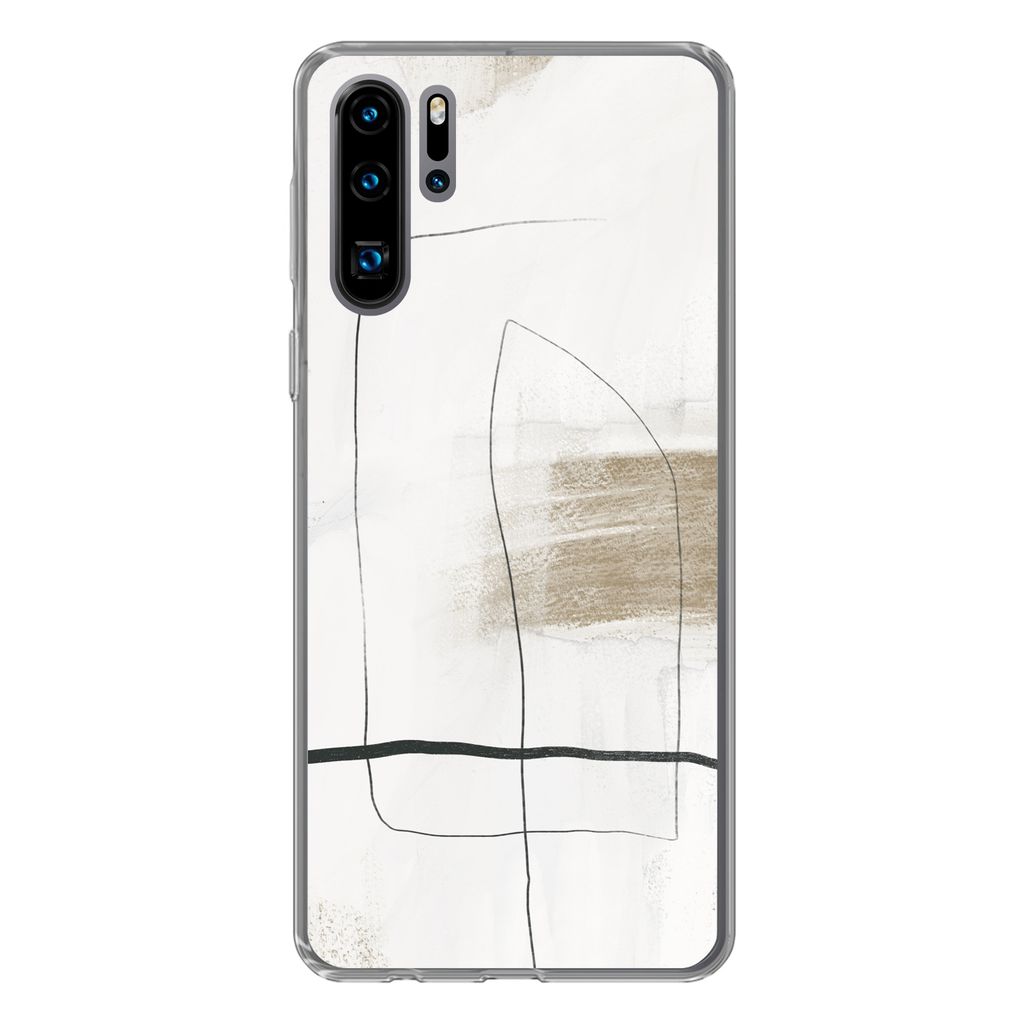 MuchoWow Handyhülle Schutzhülle Hülle für Huawei P30 Pro Farbe - Minimalismus - Schwarz Silikon Softcase Handy Hülle - Schutzdeckel