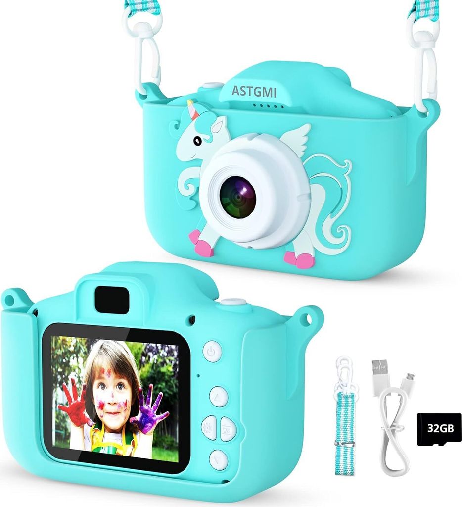 2.0”Display Digitalkamera,Geschenke für 3 4 5 6 8 7 9 10 11 Jahre Jungen und mädchen, 1080P HD Anti-Drop Fotoapparat für Weihnachten Spielzeug...