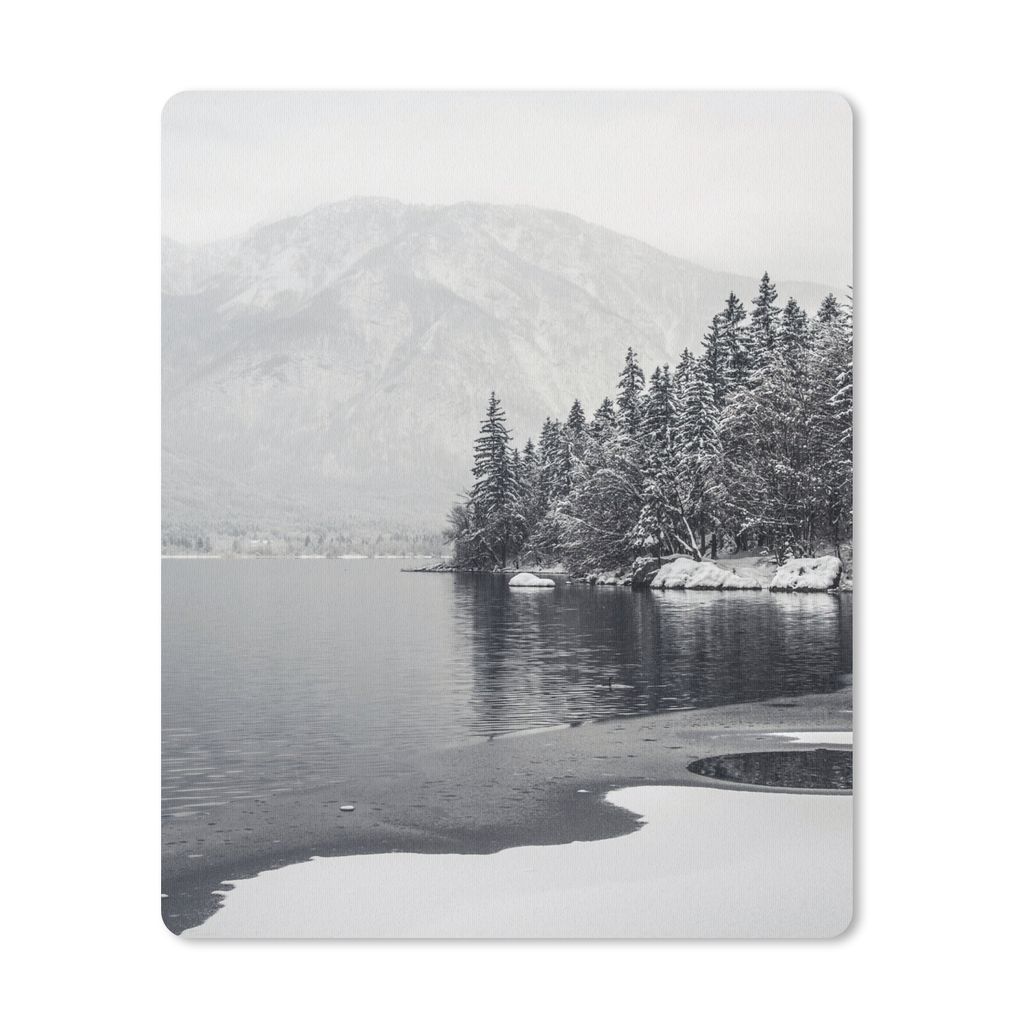 MuchoWow Mauspad Mousepad Wasser - Winter - Natur - Kiefernbaum 19x23 cm - Mousepads - Maus Mat - Pad - Mausunterlage - Mauspads - Spielen
