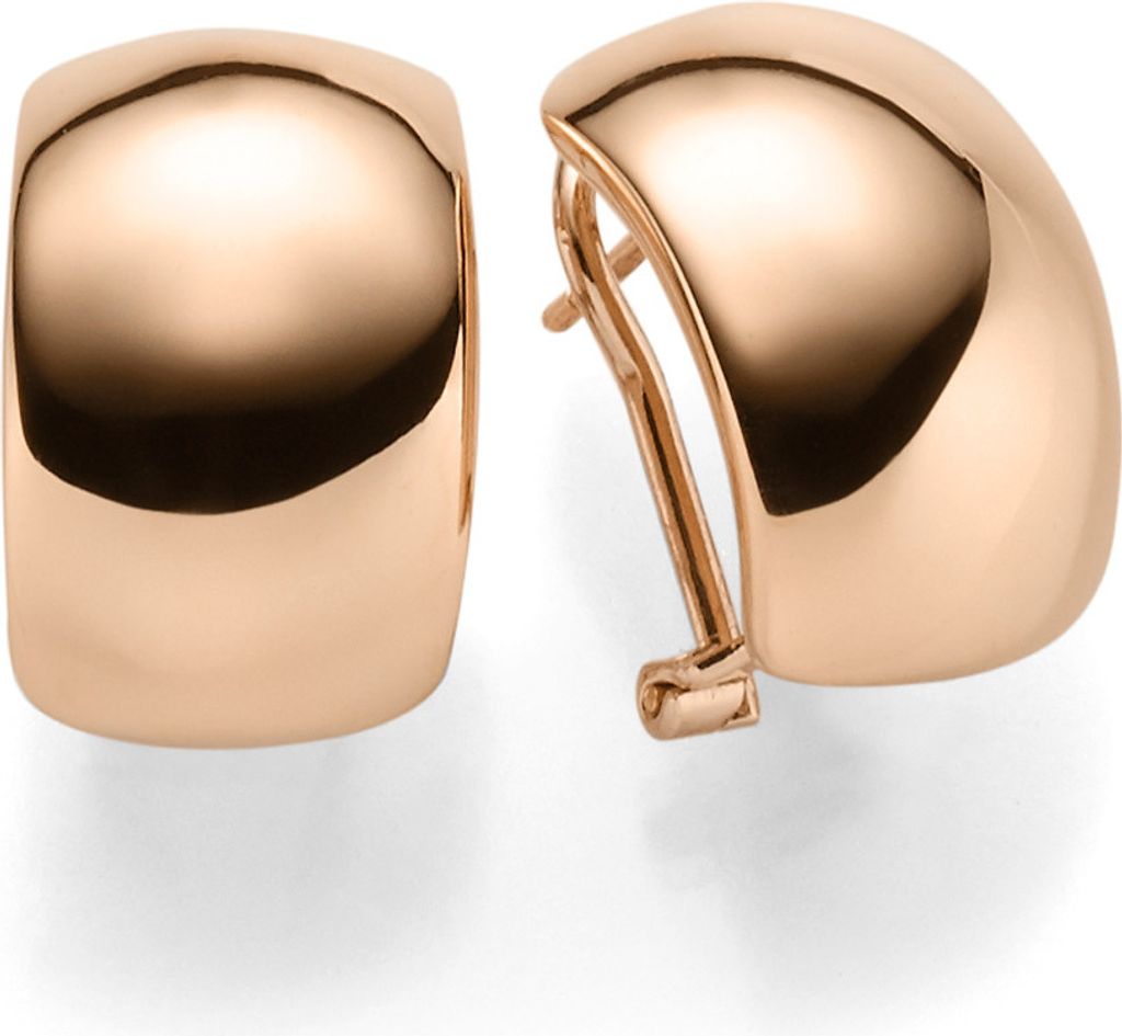 Ohrstecker Clip-Stecker Ohrringe 12mm breit abgerundet 585 Gold Rotgold