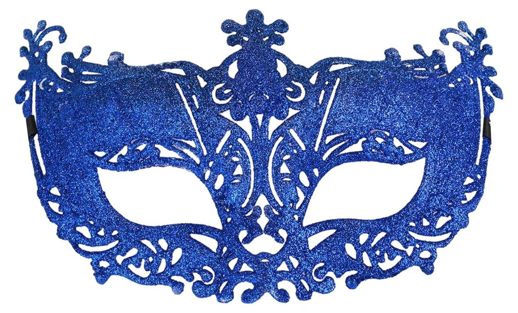 Halbmaske für Damen, glitzernd, mit Hohlmuster, leicht und bequem, mit elastischem Band, Halloween-Kostüm-Accessoire
