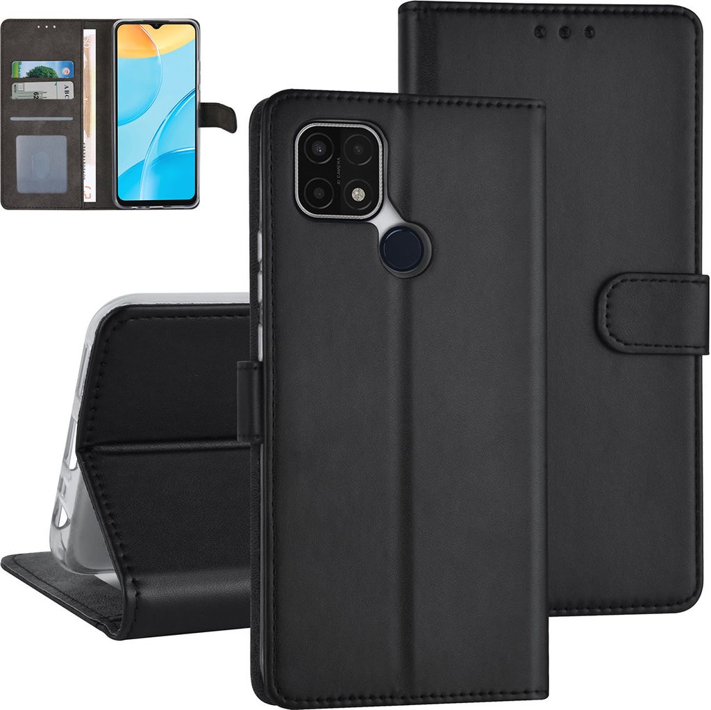 Oppo A15 Book type case - Card holder - Magnetic closure - Black