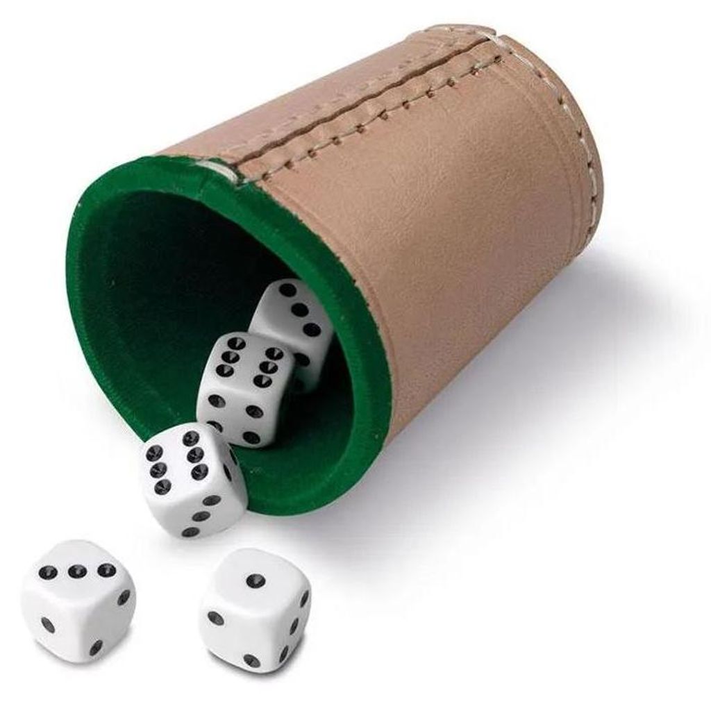 Cayro Leder Brettspiel Goblet Mit Würfelpunkten Ausgekleidet Grün Kinder Grün One Size