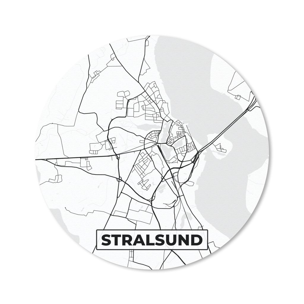MuchoWow Mauspad Mousepad Stralsund - Stadtplan - Karte 20x20 cm - Mousepads - Maus Mat - Pad - Mausunterlage - Schreibtischmatte
