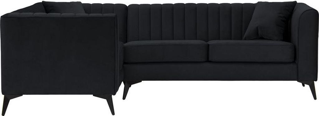 Linkseitiges Ecksofa Mary aus medizinischem Schaumstoff-Velluto 20-matte black
