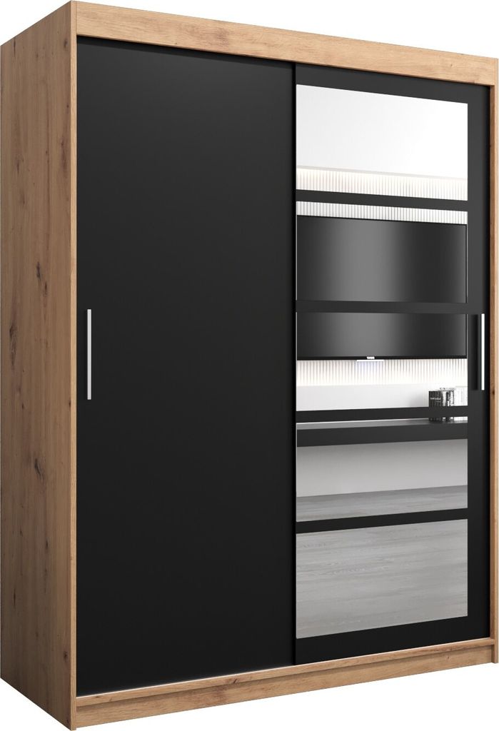 Kleiderschrank, Schiebetürenschrank Schlafzimmer, Schrank mit Spiegel ROMA 1 150 cm