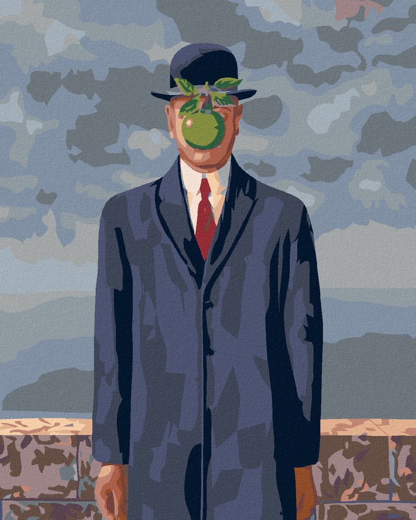 Zuty - Malen nach Zahlen - DER SOHN DES MENSCHEN (RENÉ MAGRITTE), 40x50 cm, mit Keilrahmen (bereits gespannt)