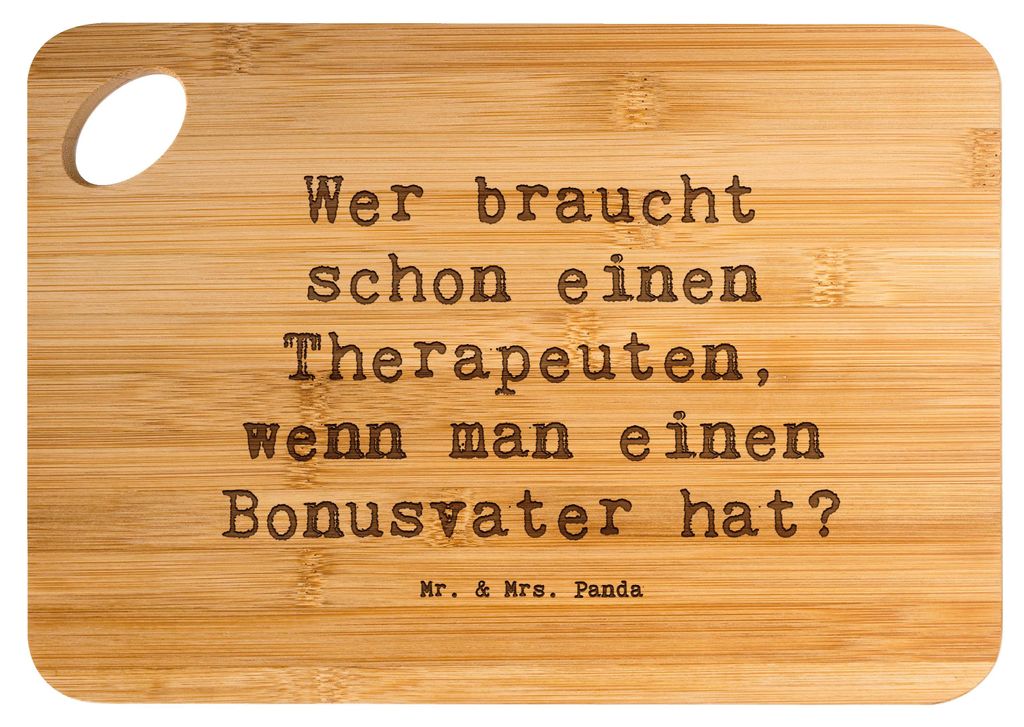 Mr. & Mrs. Panda Holzbrett Spruch Bonusvater Liebe - Transparent - Geschenk, Familienberatung, Frühstücksbrettchen, holzschneidebrett, Elternteil...