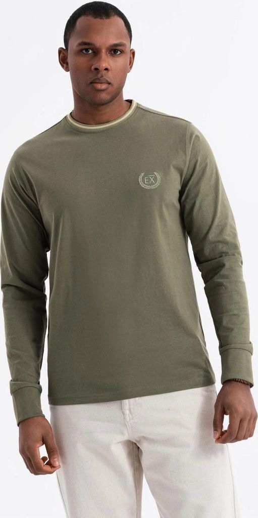 Ombre Clothing Langarm-T-Shirt für Männer Ziia olive S