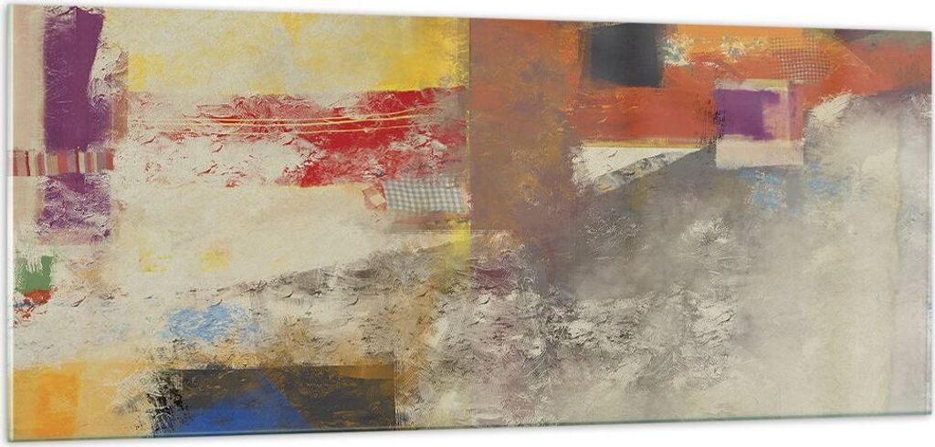 Bilder auf glas - Einteilig - Abstraktion die Farben modern - 100x40cm - Glasbilder - Wandbilder - Bilder - Wanddekoration aus Glas - Glas Bilder -...