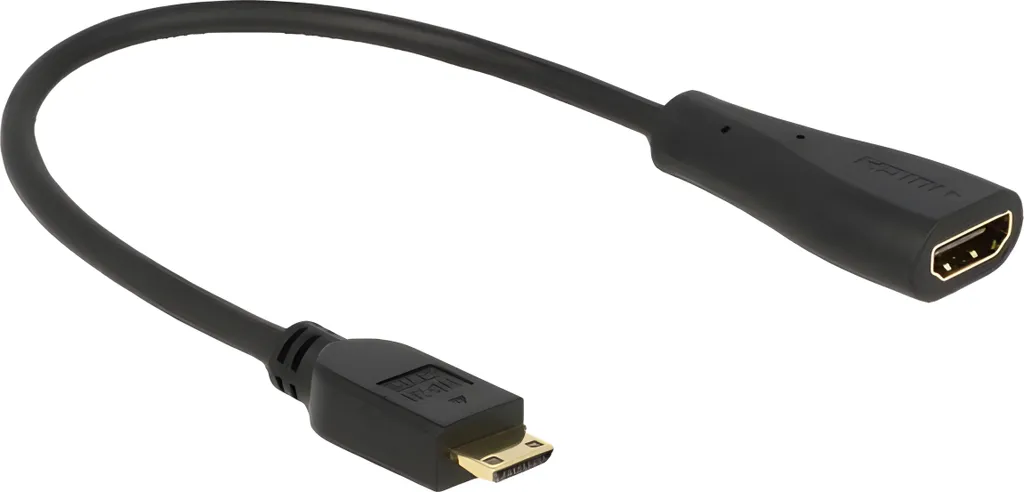 DELOCK HDMI Kabel Ethernet A -> mini C Bu/St 0,23m