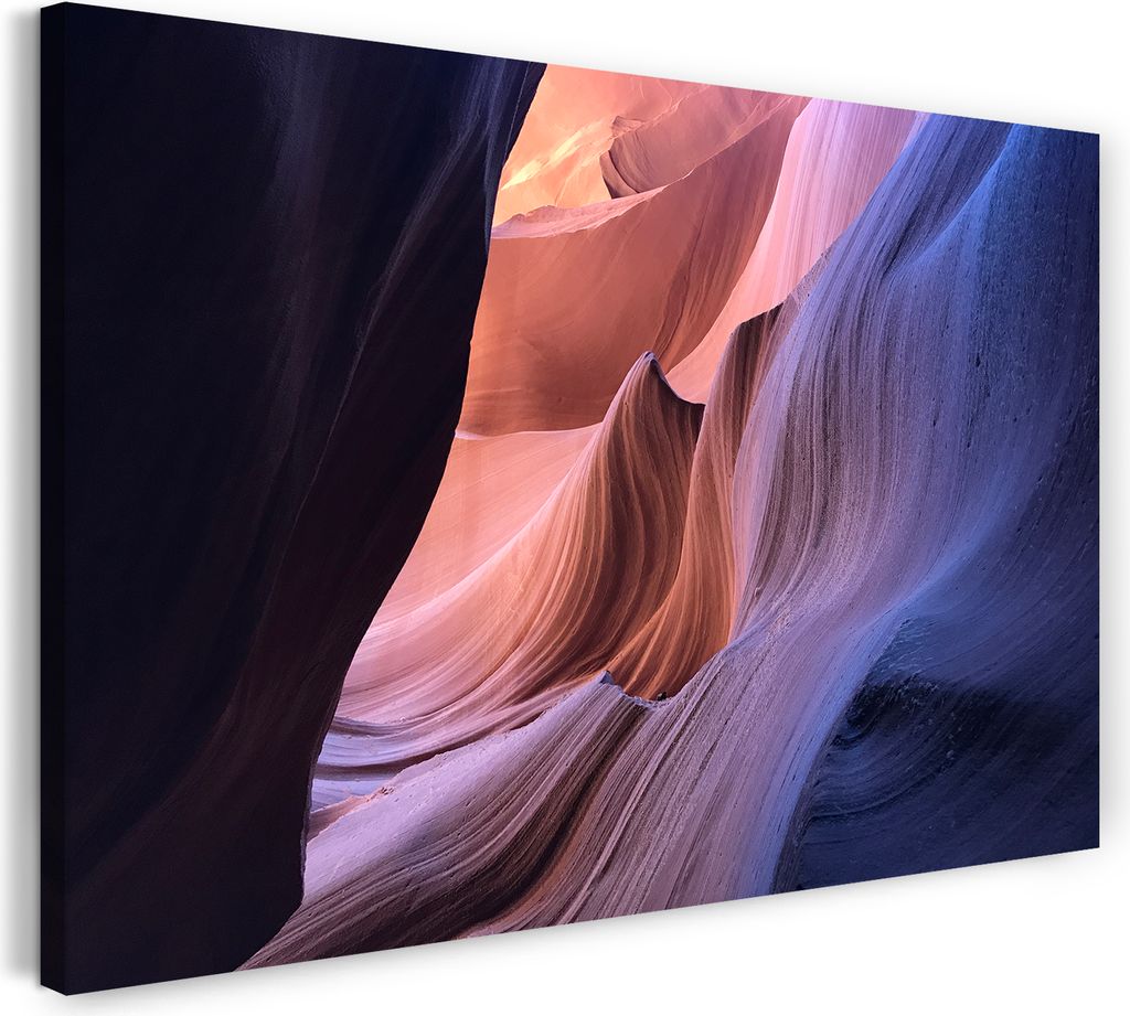 Leinwandbild (100x70cm): Abstrakt Bergformation Gesteinsformation, echter Holz-Keilrahmen inkl. Aufhänger, handgefertigt in Deutschland