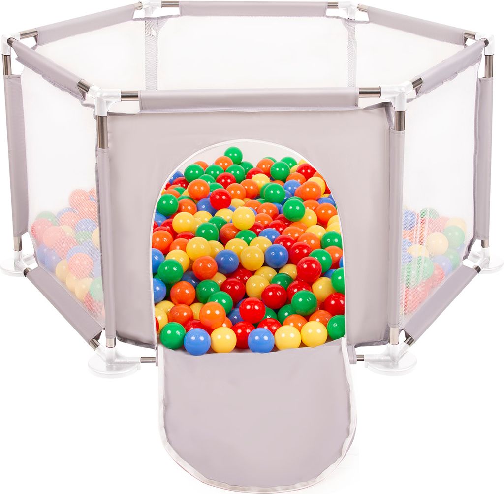 Selonis Sechseckiger Laufstall 400 Bälle ∅6cm Spielplatz Mit Bunten Bällen Laufgitter Für Babys Und Kinder
