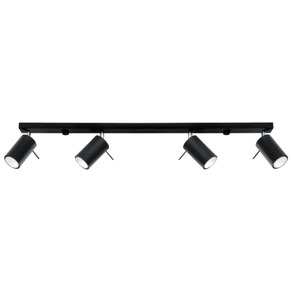 Lampadario 4 Faretti Sollux SL.0332 Nero - Qualità Garantita