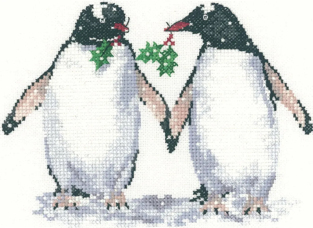 Decorazione Natale Fai-da-te Heritage Kit Punto Croce Pinguini