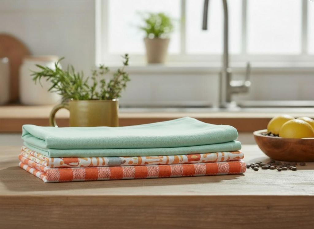 COTTON PULSE Asciugamani da cucina, confezione da 4, 40 x 60 cm