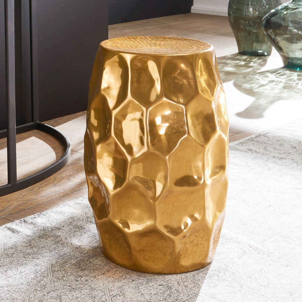 Beistelltisch JADA 30x47x30cm Aluminium Gold Dekotisch Produktbild 