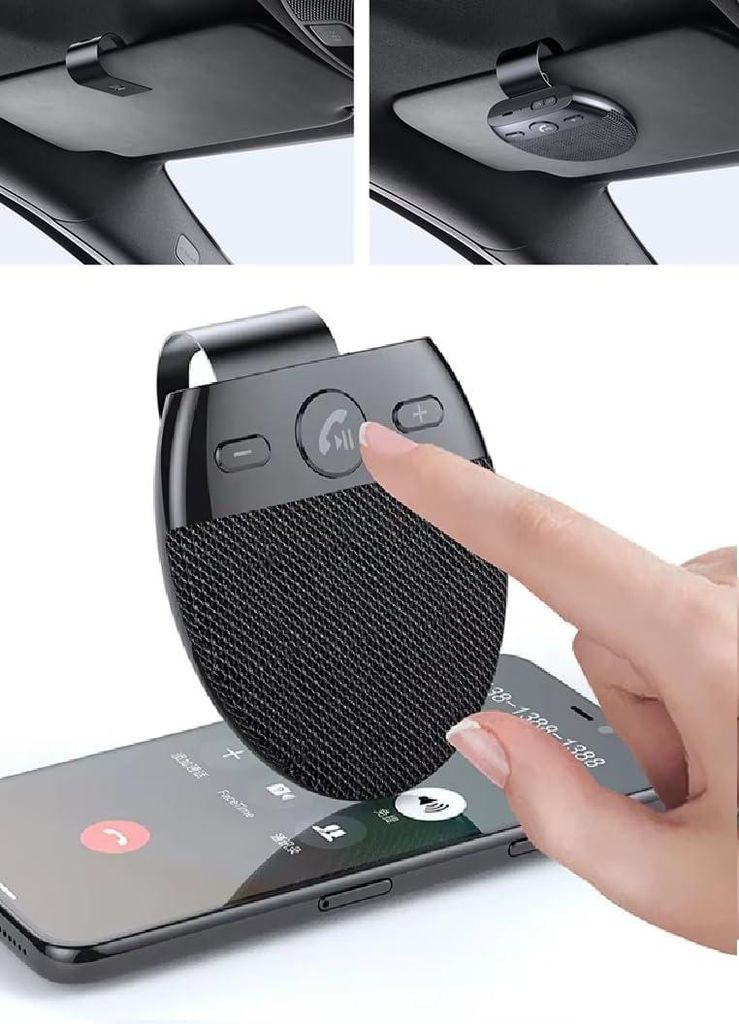 Auto Freisprecher Bluetooth 5.0, Freisprechanlage mit DSP Geräuschunterdrückung, klare Anrufe & Dual Smartphone Verbindung