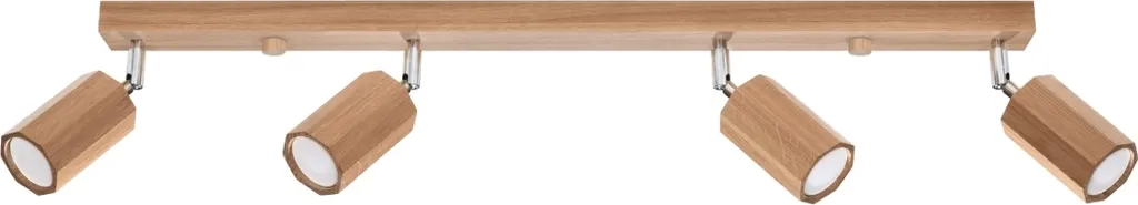 Spot de plafond RUVANO Pure Lume bois foncé 4xGU10 dimensions 80x20 cm