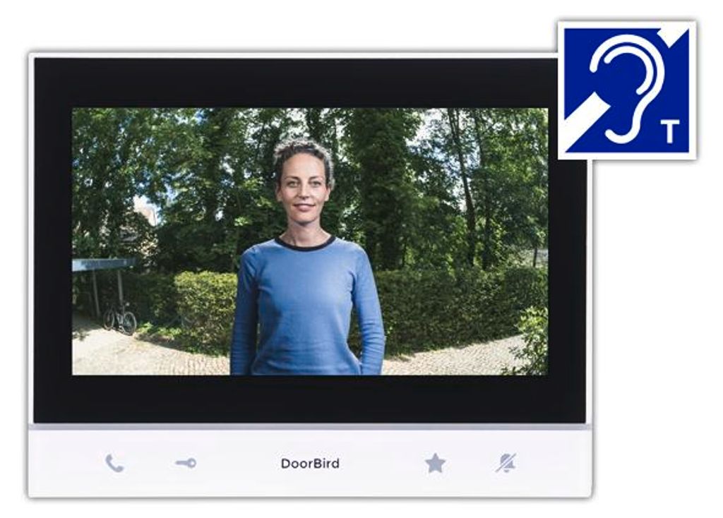 DoorBird A1103T, 17,8 cm (7"), IPS, 1024 x 600 Pixel, Kapazitiv, Weiß, Schwarz, Schnelles Ethernet