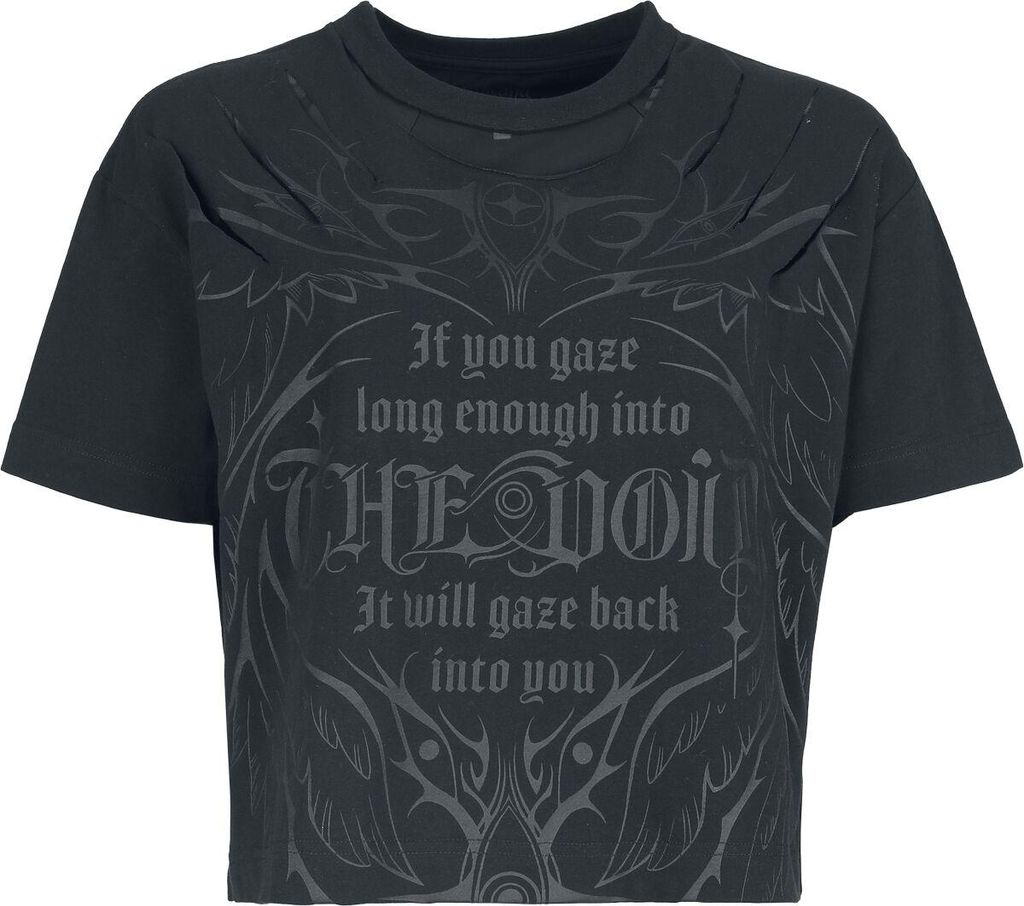 Gothicana by EMP Damen schwarzes T-Shirt mit Cut-Outs XL