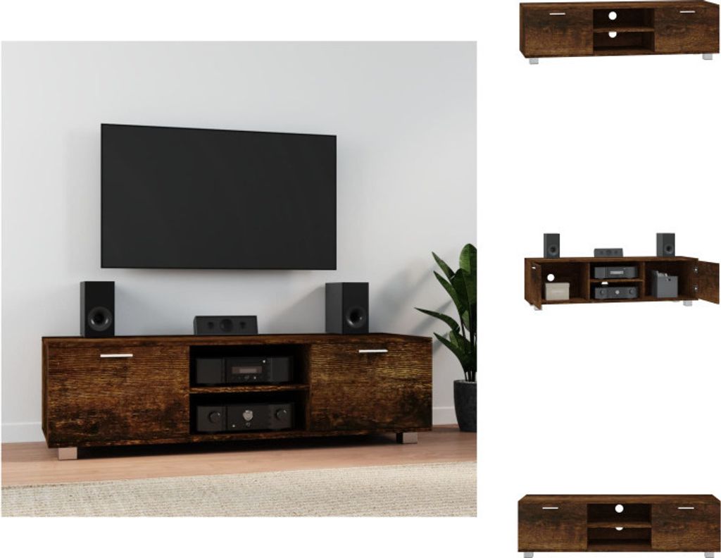 vidaXL TV-Schrank Räuchereiche 140x40,5x35 cm Holzwerkstoff - TV-Möbel