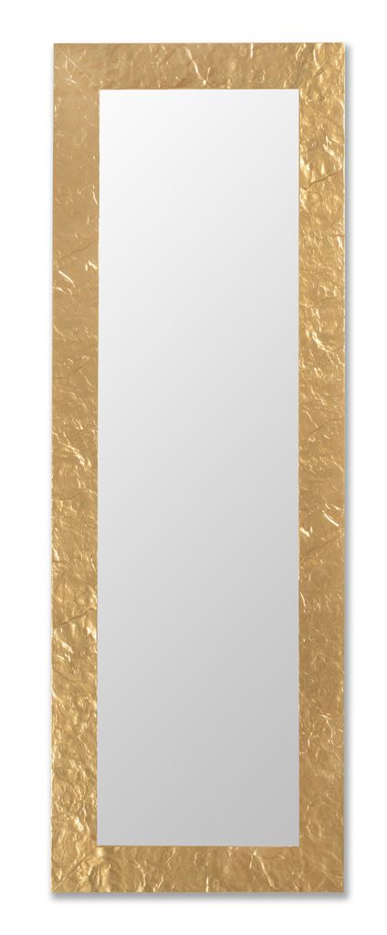MO.WA Spiegel Groß Wandspiegel Gold 50X145 Lehnspiegel Modern Goldener Holzrahmen