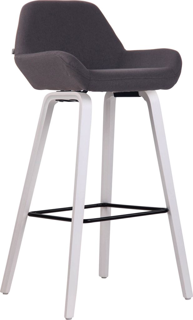 Barhocker HLO-CP73 Stoff 4-Fuß Gestell weiß (eiche) schwarz