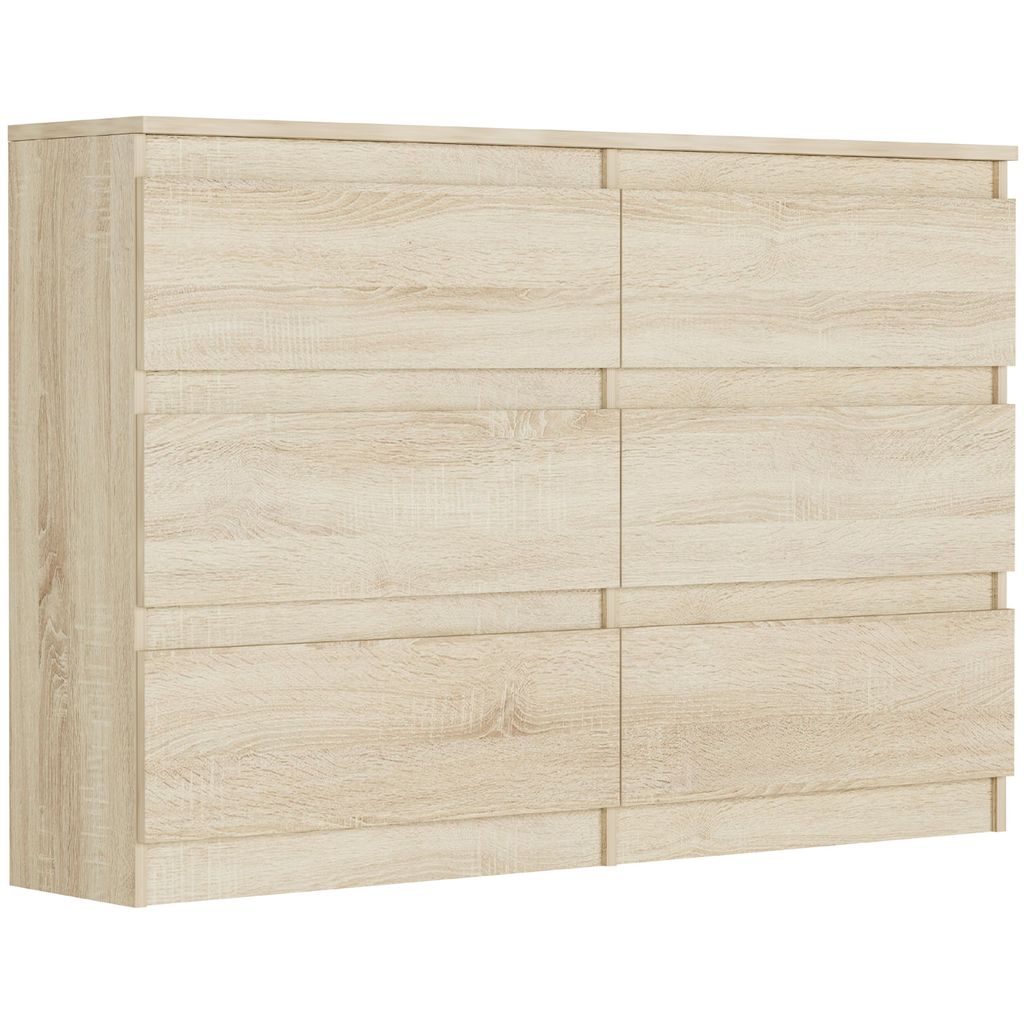 Komoda 120 cm, 6 zásuviek, skriňa FRAMIRE R-120, sonoma Obrázok produktu 