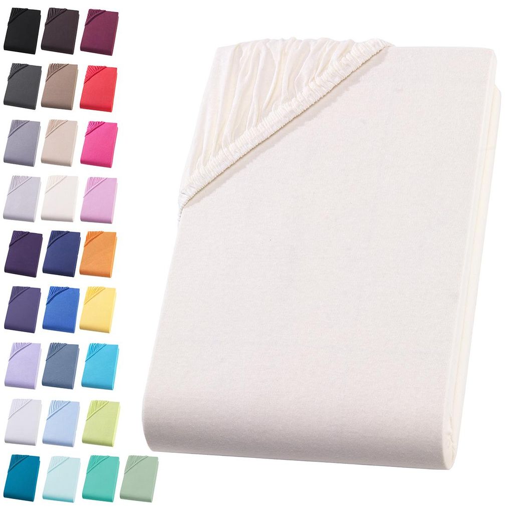 Jersey Spannbettlaken 90-100x200 cm Spannbettuch 100% Produktbild 