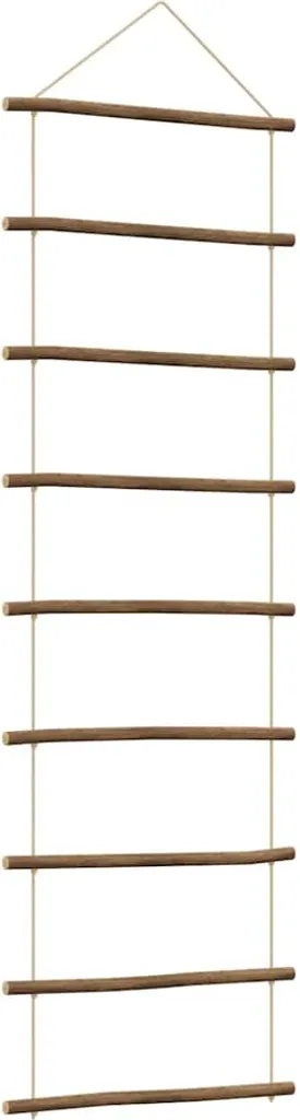 Échelle décorative murale style bohème en bois de branche nature