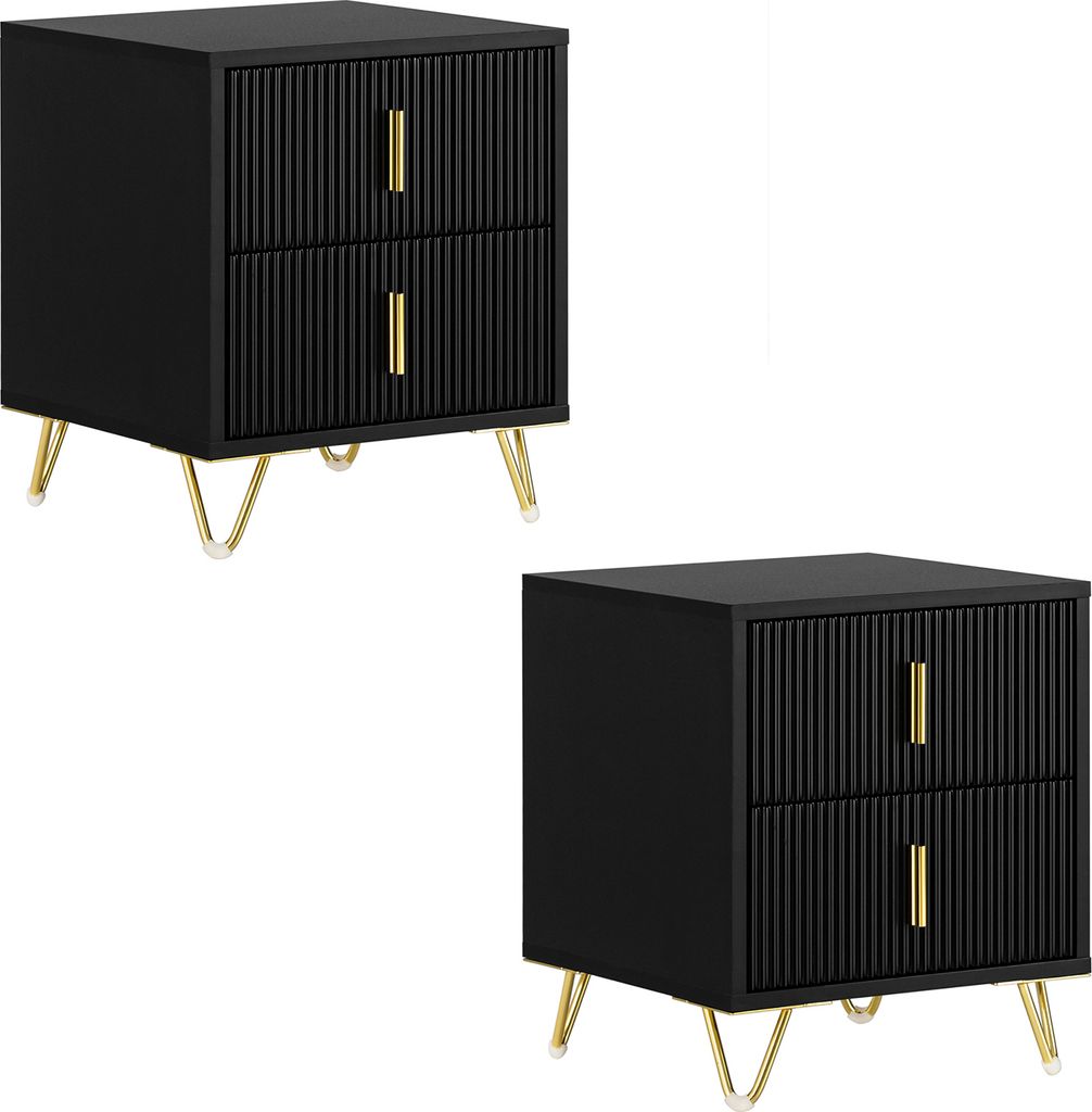 SoBuy set di 2 comodini con 2 cassetti tavolino da divano Immagine del prodotto 