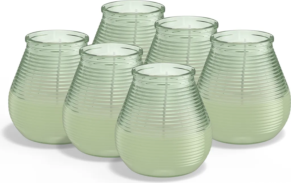 Set 6 Candele Citronella Bolsius Verde Esterno | 40 Ore Durata